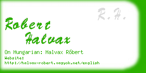 robert halvax business card